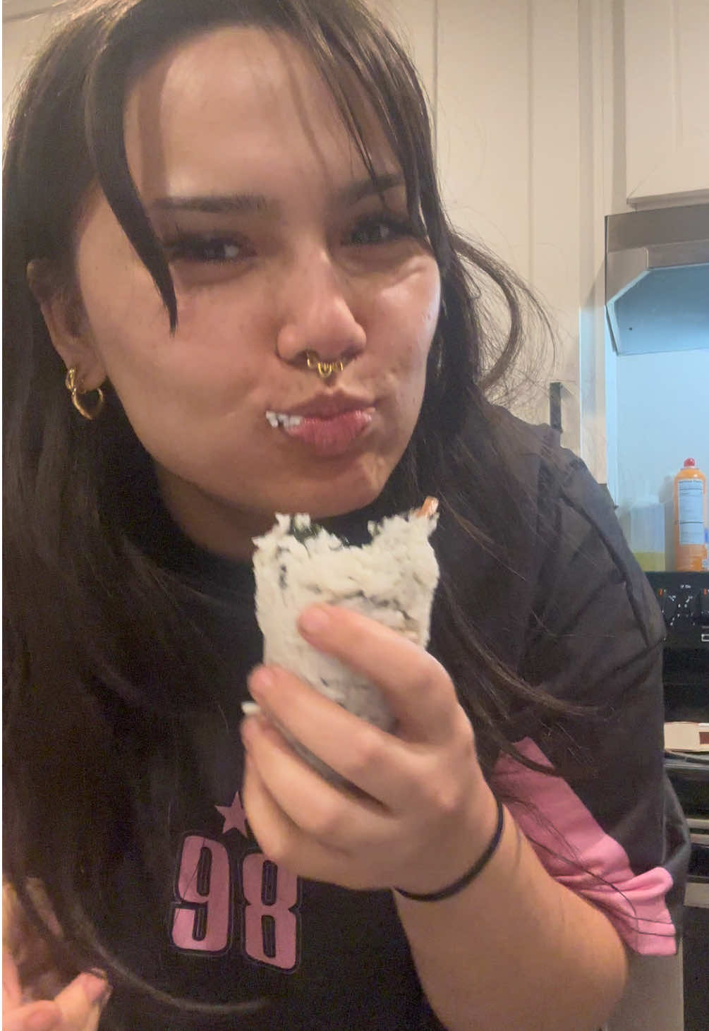 My brother was watching me the whole time making this tik tok 😂😂😂 and not bad for our first time making sushi 💁🏻‍♀️ #fyp#funny#sushi#Vlog#cooking