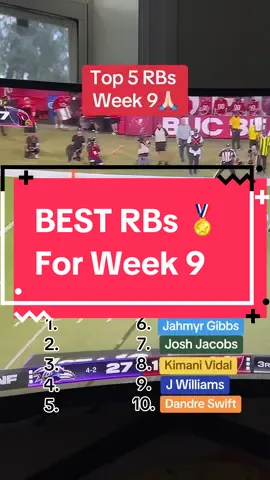 Best running backs for week 9 of fantasy football #fantasyfootball #nfl #football #runningback #top10 