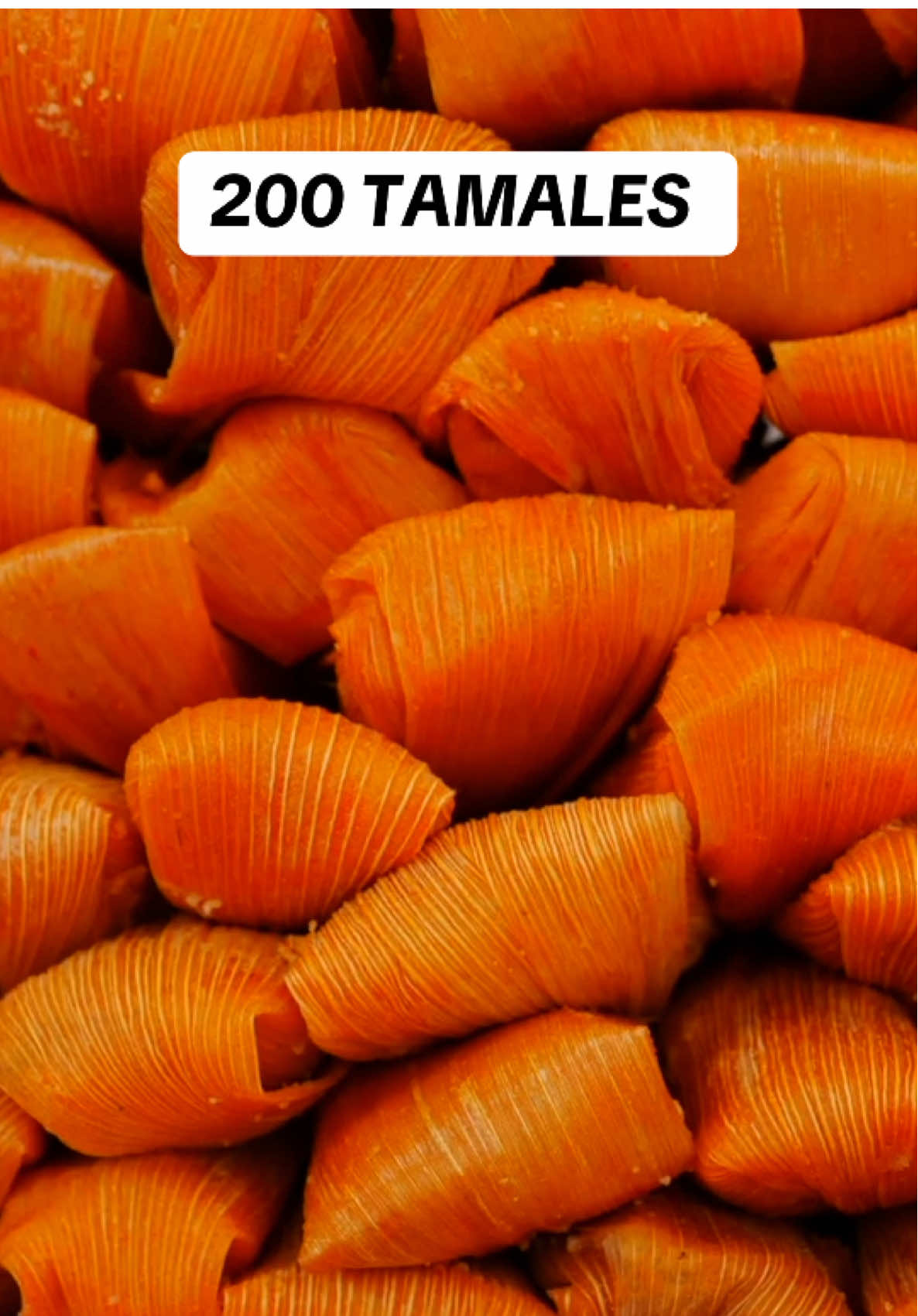 200 red beef tamales  200 Handmade Red beef Tamales from Scratch  This is a classic recipe that everyone loves  These tamales are perfectly soft, moist, and bursting with flavor just like my mother taught me.  I hope this recipe helps you shine no matter the oaccasion🤩 200 Tamales ingredients 20 Pounds of Fresh corn masa 20 to 25 Pounds of chuck roll / Chuck beef  60 Guajillo chiles  18 Tbsp chicken bouillon ( 1 cup + 2 TBSP) 4 to 6 garlic bulbs 4  Large onions or 6 Medium  3 Pounds of Lard  200 Corn husk  20 cups of water  Optional for mild spice, add 25-30 chiles de Arbol  Steam time is the same for both recipes Bring the pot to a boil, then place it on medium-low heat and steam for 2 1/2 hours. Make sure it's hot enough to produce steam!  Make sure the tamales have enough space in between to allow steam to rise; that way the tamales cook property  100 Tamales ingredients 10 Pounds of Fresh corn masa 10 to 15 Pounds of chuck roll / Chuck beef  30 guajillo chiles   9 Tbsp chicken bouillon  3 to 5  garlic bulbs 2 Large onions or 3 Medium  1.5 Pounds of Lard  100 Corn husk  10 cups of water  Optional for mild spice, add 12 to 15  chiles de Arbol  #cookingfromscratch #recipes #fyp #cooking #homecooking #food #viral #EasyRecipes #tamales #tamalesrecipe #dough #mexicanrecipes