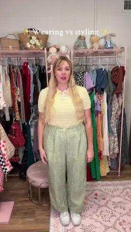 How styling affects an outfit ✨ #OOTD #styling #wearingvsstyling #styledoutfit #retrooutfit 