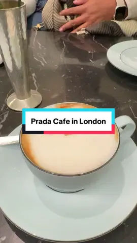 The Prada Cafe in Harrods is such a cute experience for coffee, drinks, breakfast or lunch! ✨ #pradacafe #pradacaffe #pradacafeharrods #london #londoncoffeeshops 