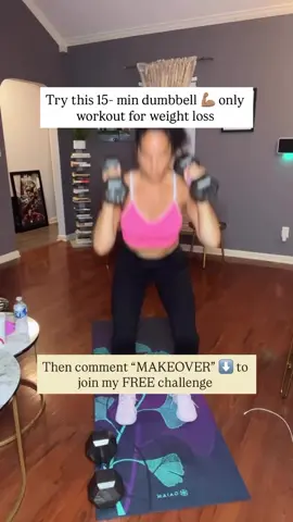 This 15-min HIIT workout hits every major muscle group and keeps your metabolism burning long after you're done (yes, even while you're chasing the kids around 15-MIN METABOLIC BURN WORKOUT (Dumbbells Only) Perform each move for 40 sec, rest 20 sec, repeat for 3 rounds. I'm using 20lbs dumbbells use what works for your fitness level Grab your dumbbells, hit play on your timer, and let's go Front Racked Squats as fast as possible Renegade Rows - core tight, no rocking Dumbbell Thrusters — full-body power move Alternating Reverse Lunge to Curl + Press — total-body burn Bent Over Rows + Kickbacks Combo - back + triceps finisher Bonus round: Finish with Squat to Push Press for 1 minute. Inside my FREE 5-Day Metabolic Makeover Challenge, I'll teach you my 15-Min Metabolic Burn System - the exact formula to: * Burn stubborn belly fat * Boost your energy * Get your health (and confidence) back - without crazy workouts or cutting carbs Comment 