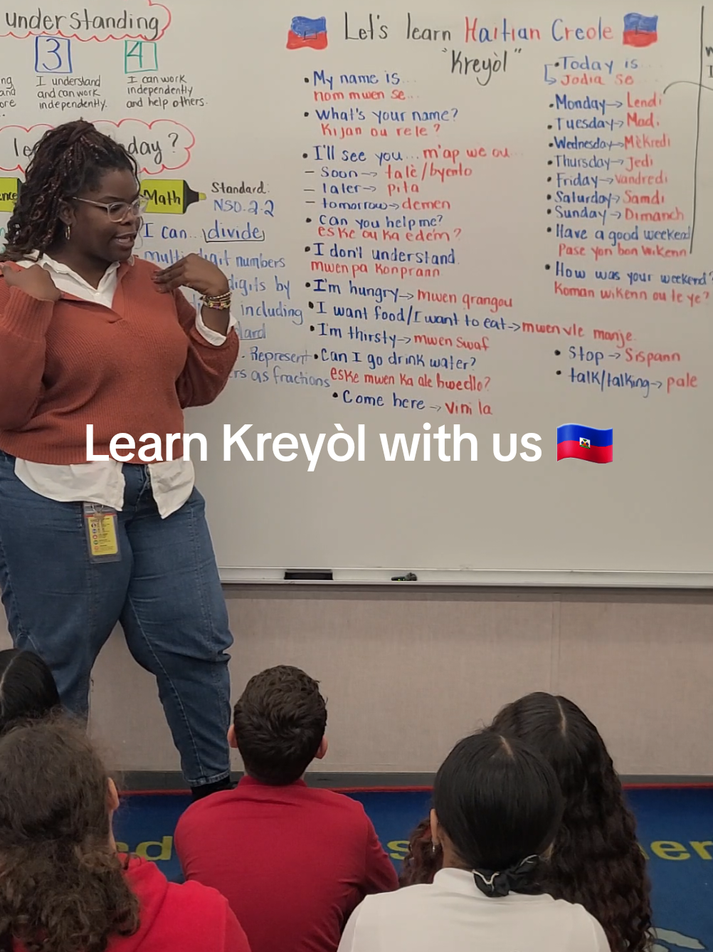 we're back with more Haitian Creole or Kreyòl🇭🇹.I'm glad you're learning with us! #therealmissnelson #fyp #teachersoftiktok #kreyol #haitiantiktok 
