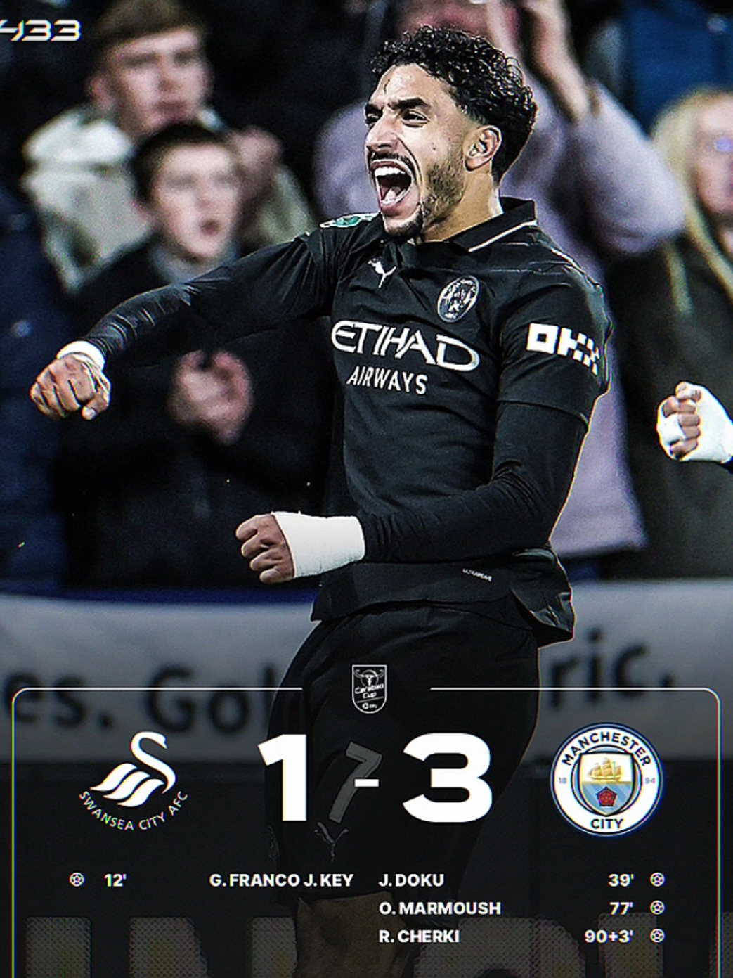 FT : CITY 3-1 SWANSEA City berhasil mengembalikan keadaan sekaligus menyingkirkan Swansea dari Carabao Cup  #CapCut #swansea #manchestercity #carabaocup #fyp 