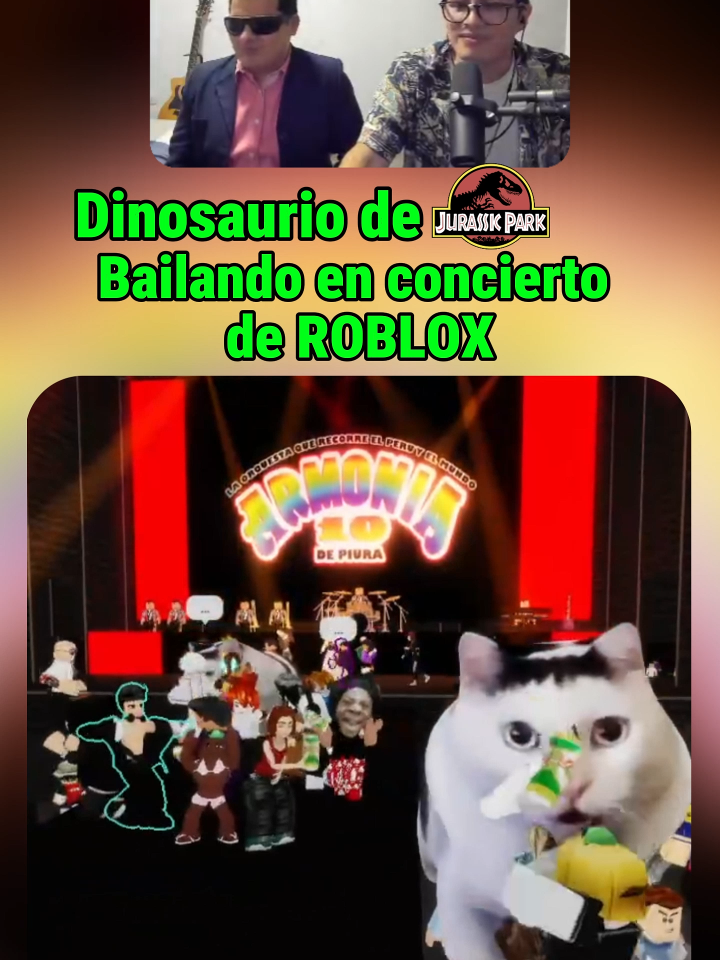 Dinosaurio sube al escenario a Bailar en concierto de ROBLOX #cumbiaperuana #armonia10oficial #Cumbia #grupo5 #roblox
