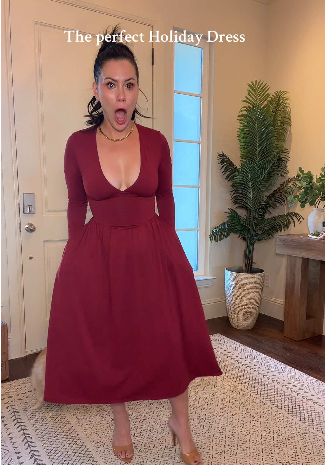 The Perfect Holiday dress! #tiktokshopcreatorpicks #tiktokshopfalldealsforyou #TikTokShopFashion #holidaydress #christmasdress 