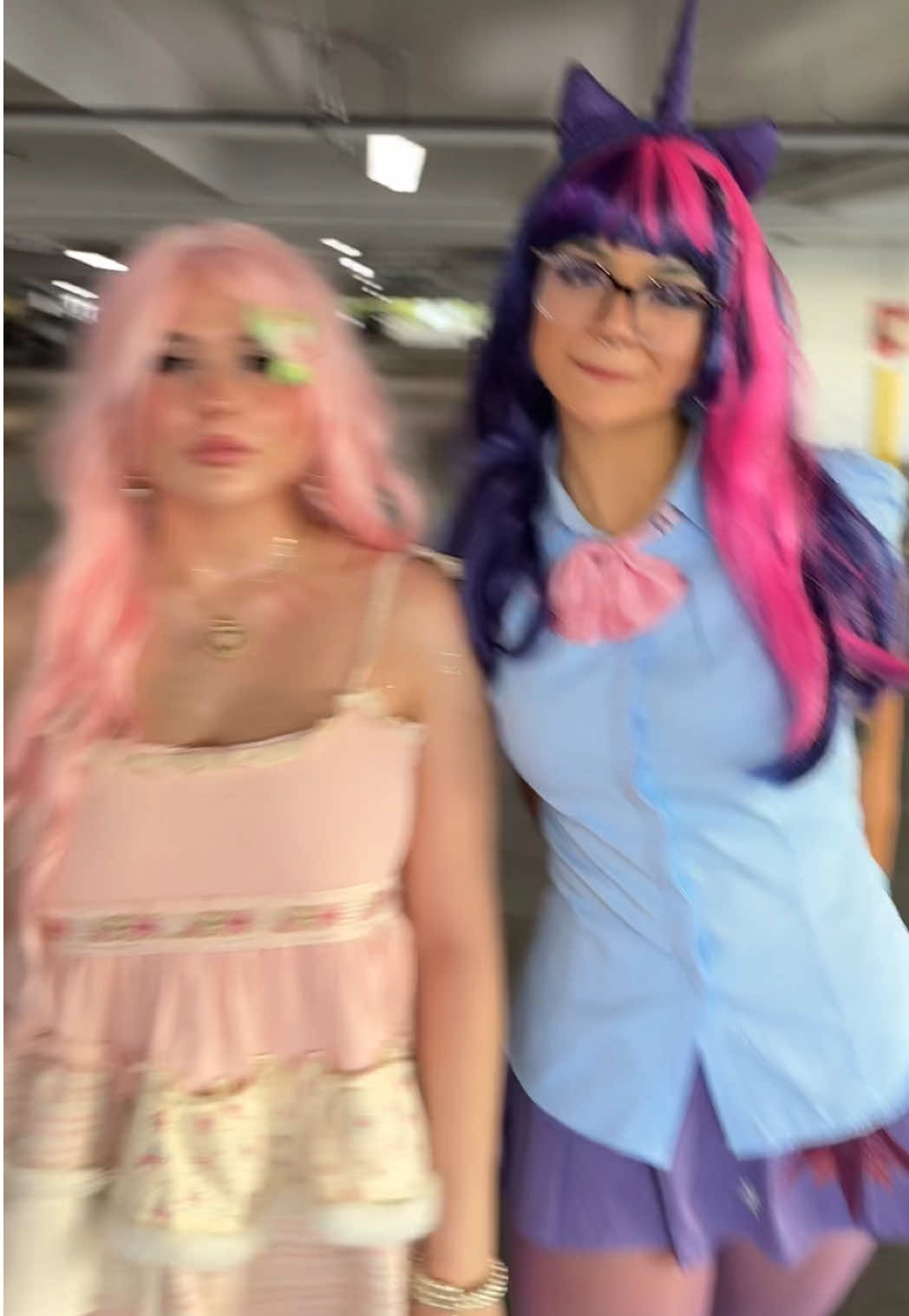Twilight and Fluttershy hanging out but nobody could make it to the function #mlp #mlpcosplay #cosplay #twilightsparkle #fyp @mia 𓆩ꨄ︎𓆪 