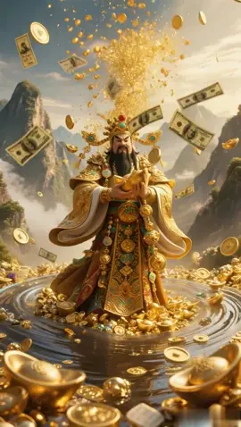 The God of Wealth has arrived with fortune; wealth can't be stopped. #财神 #财神爷 #money #道教文化 #道教信仰 #blessed #财富 #道教 #coin #wealth #taoism #golden 