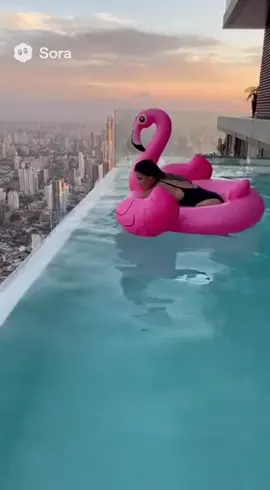Piscina borda infinita mulher salva por herói #comedia 