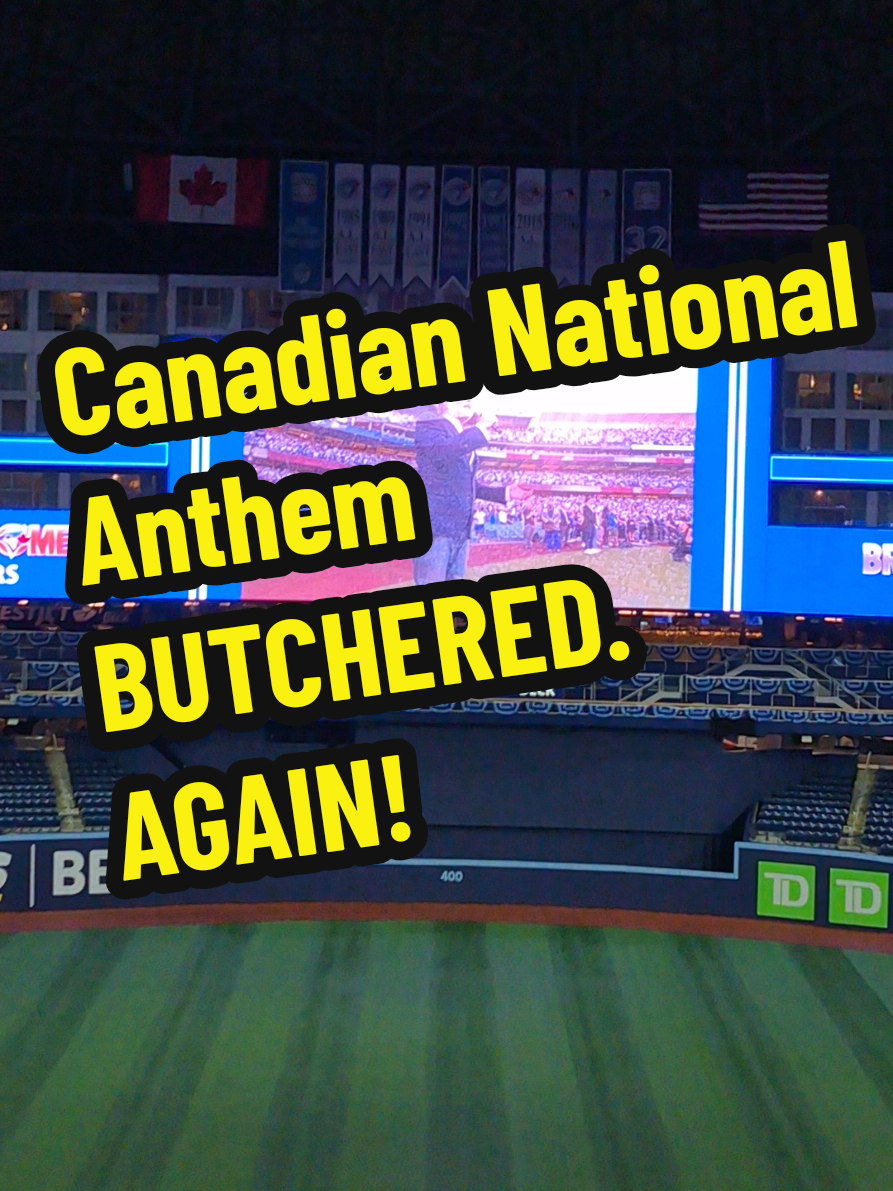 The Canadian National Anthem isn't that hard, America 😅 #torontobluejays #bluejays #toronto #fyp #MLB 