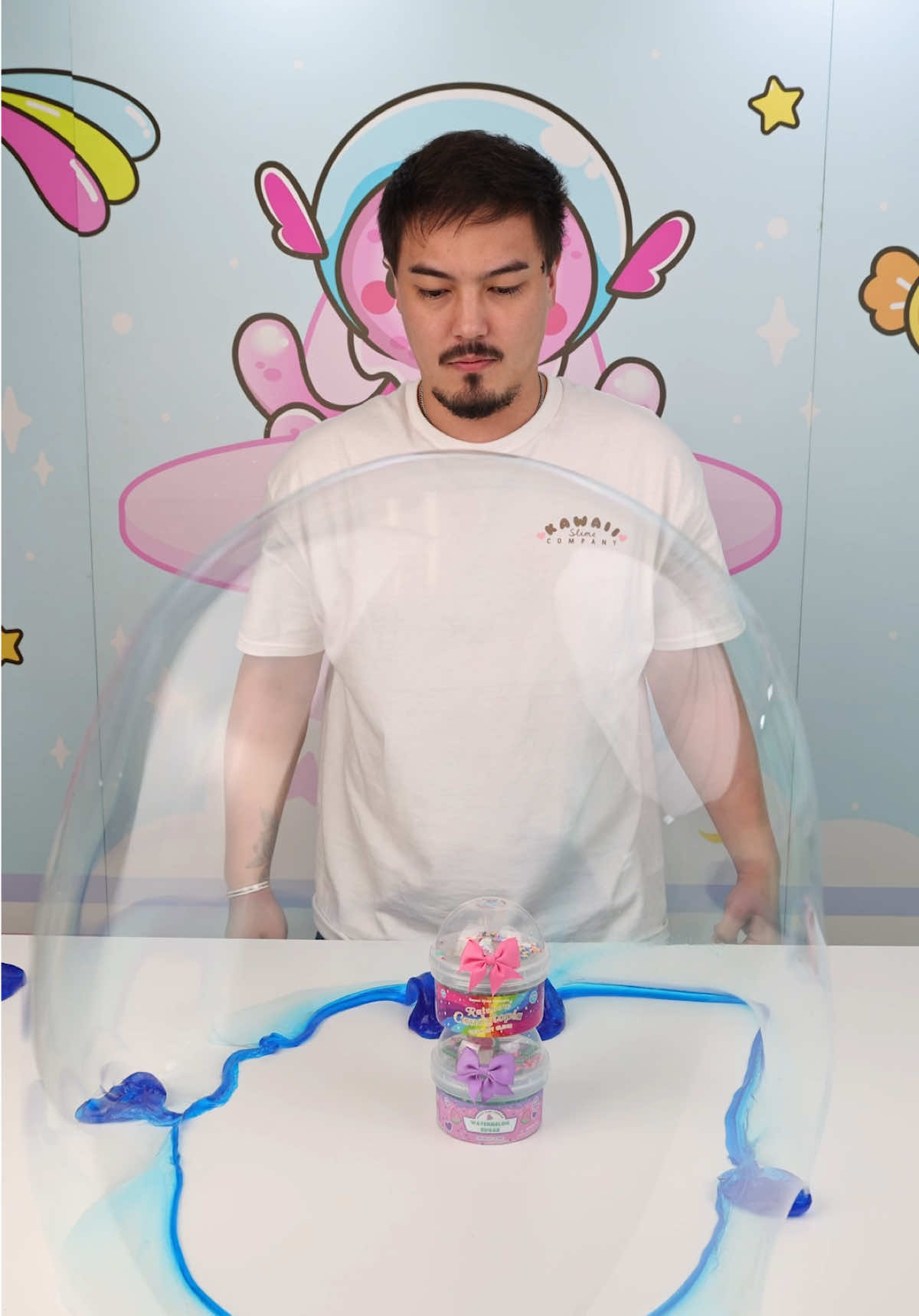 How Many Slimes Fit in a Slime Bubble? #slime #challenge #kawaii 