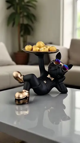 Tượng Nhỏ Khay Resin Chó Bull pháp #xuhuong 