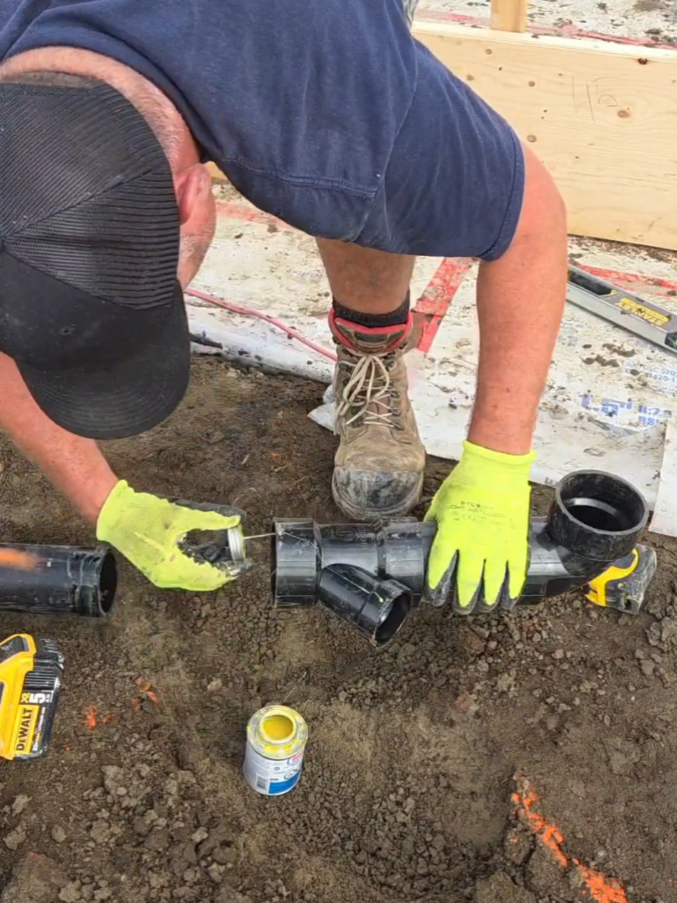 Formwork complete!  Next step: rough in the plumbing before pouring the concrete. And there’s no better partner for the job than Timber Mart and IPEX  We’ve carefully planned, dug channels, and laid the PVC plumbing (with the proper grade) for 3 drains and 2 sinks (plus a little surprise I’ll reveal later😉). We made sure to test the plumbing slope before getting ready for the next step! ⏳ It’s almost time to pour the concrete! Just 2 steps left: finishing the styrofoam / steel reinforcement and the Pex for the heated floor! Stay tuned! It’s getting real! #TIMBERMART #timbermartcanada #garageproject #projetdegarage #plumbing 