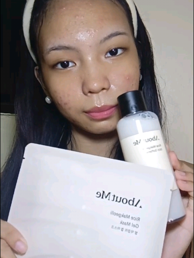 pampering myself with these wonderful products from @aboutme_usa_official! really achieved that healthy and glowing skin! #aboutme #veganskincare #sensitiveskin #koreanskincare #skintok 