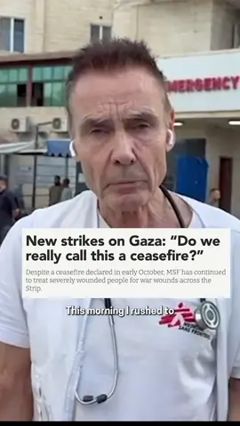 Doctor in Gaza: Attacks continue during ceasefire Today Dr. Morten Rostrup at Al-Aqsa Hospital and MSF teams across the Gaza Strip treated patients severely wounded in attacks by Israeli forces that caused alarming civilian casualties. We have seen injured patients in Al Aqsa, Nasser, and Al Shifa Hospitals.   “When I got to the emergency room, it was a desperate situation,” said Dr. Rostrup. “There is no doubt this is an attack on civilians, with so many children being injured and killed. Do we really call this a ceasefire?” #news #newsupdate 
