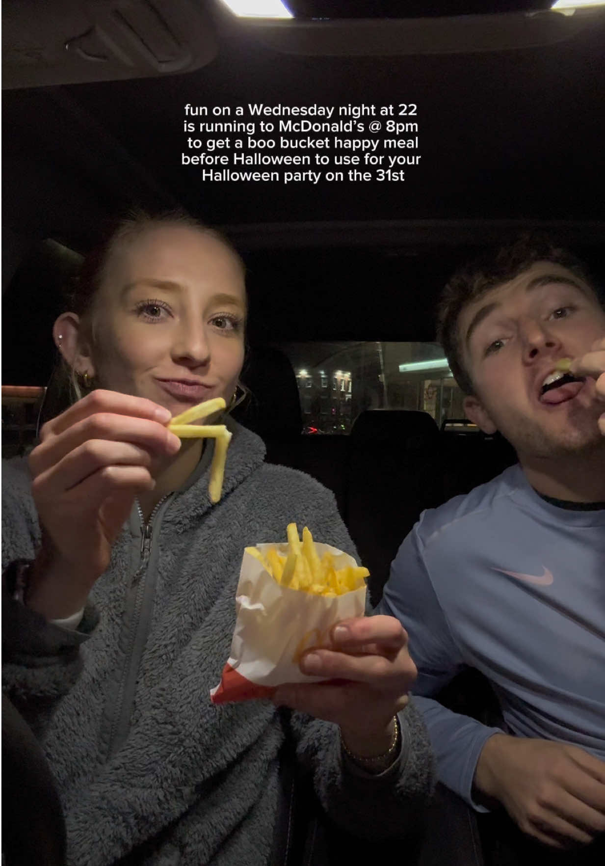 it was our reward after the gym & grocery shopping 🤣 AND I had to have Connor try the new buffalo ranch sauce bc it’s YUMMYYY #mcdonaldshappymeal #boobucket #adulthappymeal 