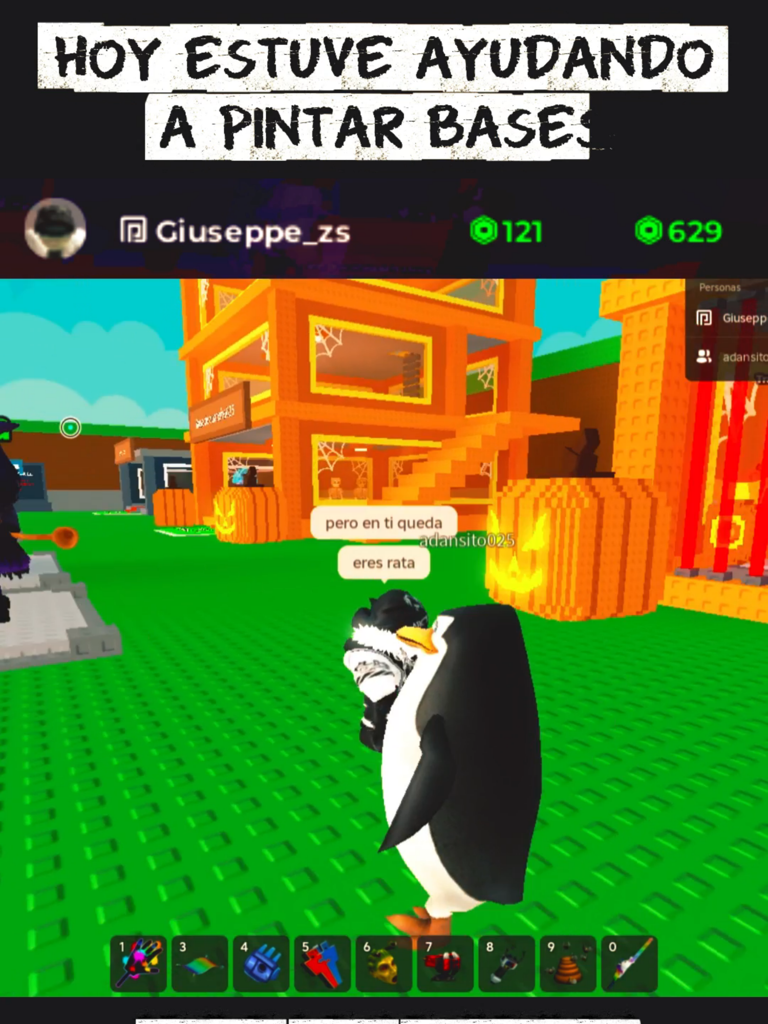 Ayudando a pintar bases en roba un brainrto y me roban #Robaunbrainrot #roblox #halloween #Brainrots #fyp #dulceotruco #parati #compro #Peru #Shuls