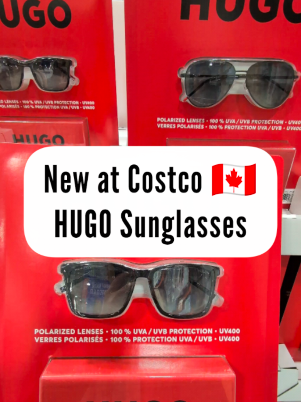 New HUGO Sunglasses 🕶️ have arrived at Costco 🇨🇦! Spotted at Costco North Oshawa (Windfields) - have you seen them anywhere else? #CostcoFinds #CostcoCanada #Costcoclearance #costcoexclusive 