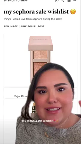 my sephora sale wishlist 🤭💄what’s on yours!?  #sephorasale #sephorapicks #sephoramusthaves #greenscreenvideo  @Kosas @rhode skin @Patrick Ta Beauty @MERIT Beauty @Emi Jay @Hourglass Cosmetics @luxunfiltered @Tower 28 Beauty @sephora 