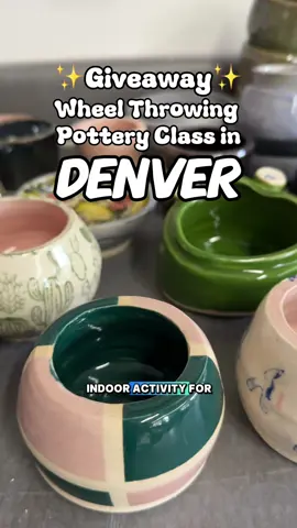 ✨Giveaway✨ Details below ⬇️  Wheel throwing is such a fun and unique experience you can have right here in Denver! At Venus Ceramics Studio, you can learn all the skills needed to create your very own pottery!   The class I did was a 6 week long wheel throwing class.  We went once a week in the evening for two hours each time.  During the class, we learned how to throw and so much more.  At the end of the class, we each had multiple finished products to take home.  This whole experience was amazing!  You will learn soooo much and it’s a great way to express your creativity!  The studio also offers hand -builiding classes, as well as one time classes.  This Saturday, November 1st, they are doing a “Make Your Own Holiday Ornaments” class!  (Details on my stories).    Giveaway Details: What you get: One time 2-hour class for two people, perfect for date night or a friend date!  Each person will be able to throw two pieces on the wheel and choose the glazes for them.  They will be glazed and fired for you to pick up at a later date!   Enter the giveaway over on my IG!  Winner will be chosen on November 12th! #ceramicsclass #coloradolife #potteryclass #denver #denveractivities    