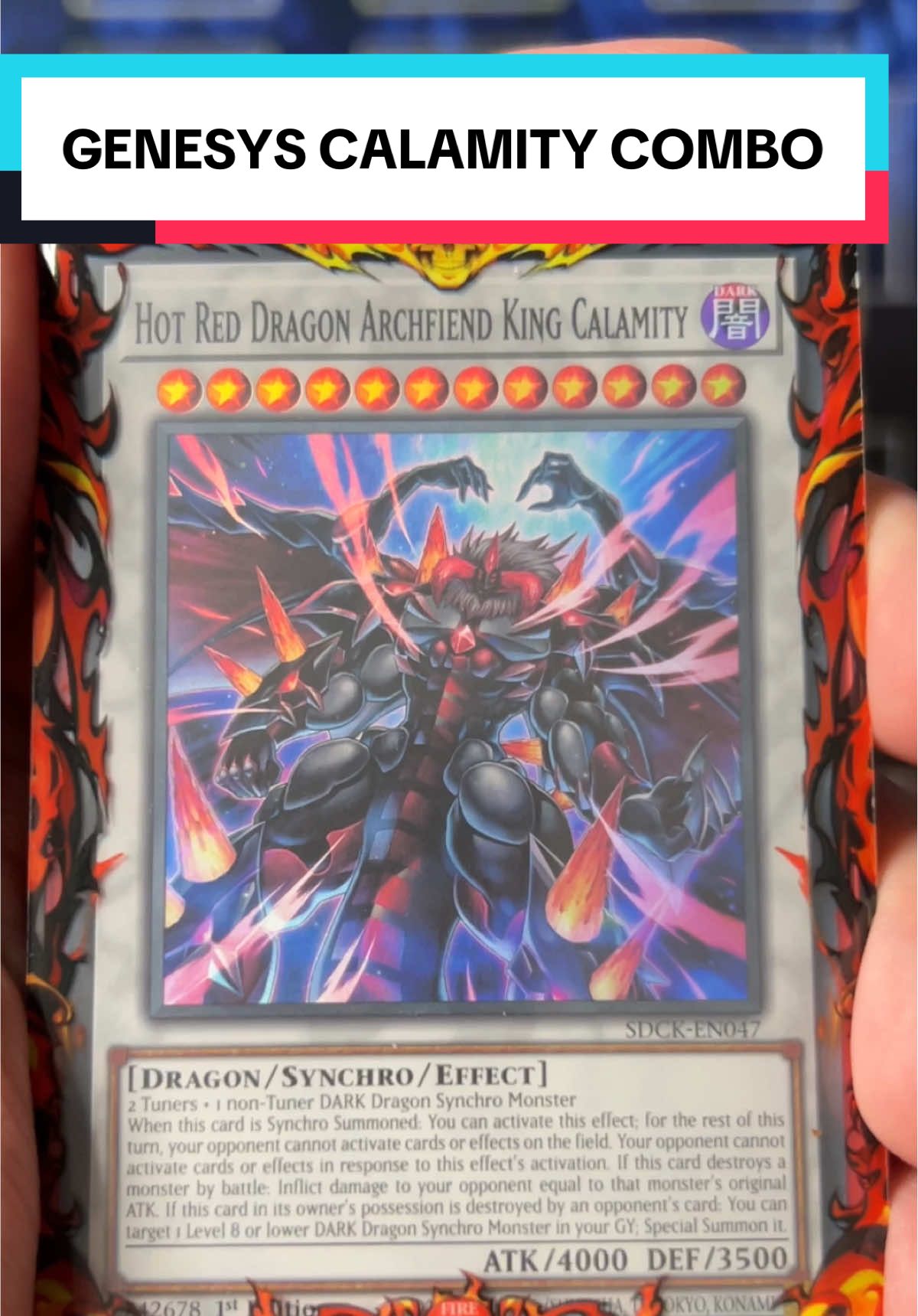 King Calamity can still be consistently summoned in Genesys format even after the points list update. Honestly, almost every line that sets up King Calamity is much worse into handtraps than what you would usually do, and every line pretty much hard loses to Nib, which will be much more popular at 5 points. It’s not optimal to play this way at all, but it’s still fun to summon the big synchro boogieman when possible 😂 #yugioh #genesys #tcg #combo 