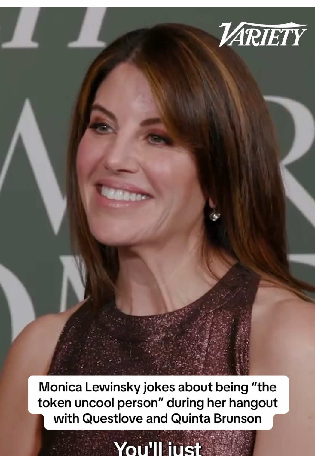 Monica Lewinsky jokes about being “the token uncool person” during her hangout with Questlove and Quinta Brunson. Variety Power of Women presented by @LifetimeTV.