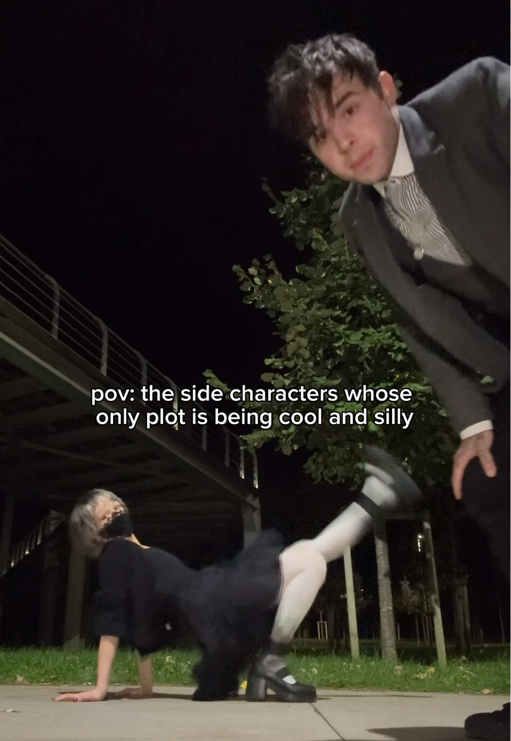 @Harlequin Grim the bonk in the beginning aka my lack of club skills  #circus #tomfoolery #sidecharacter 