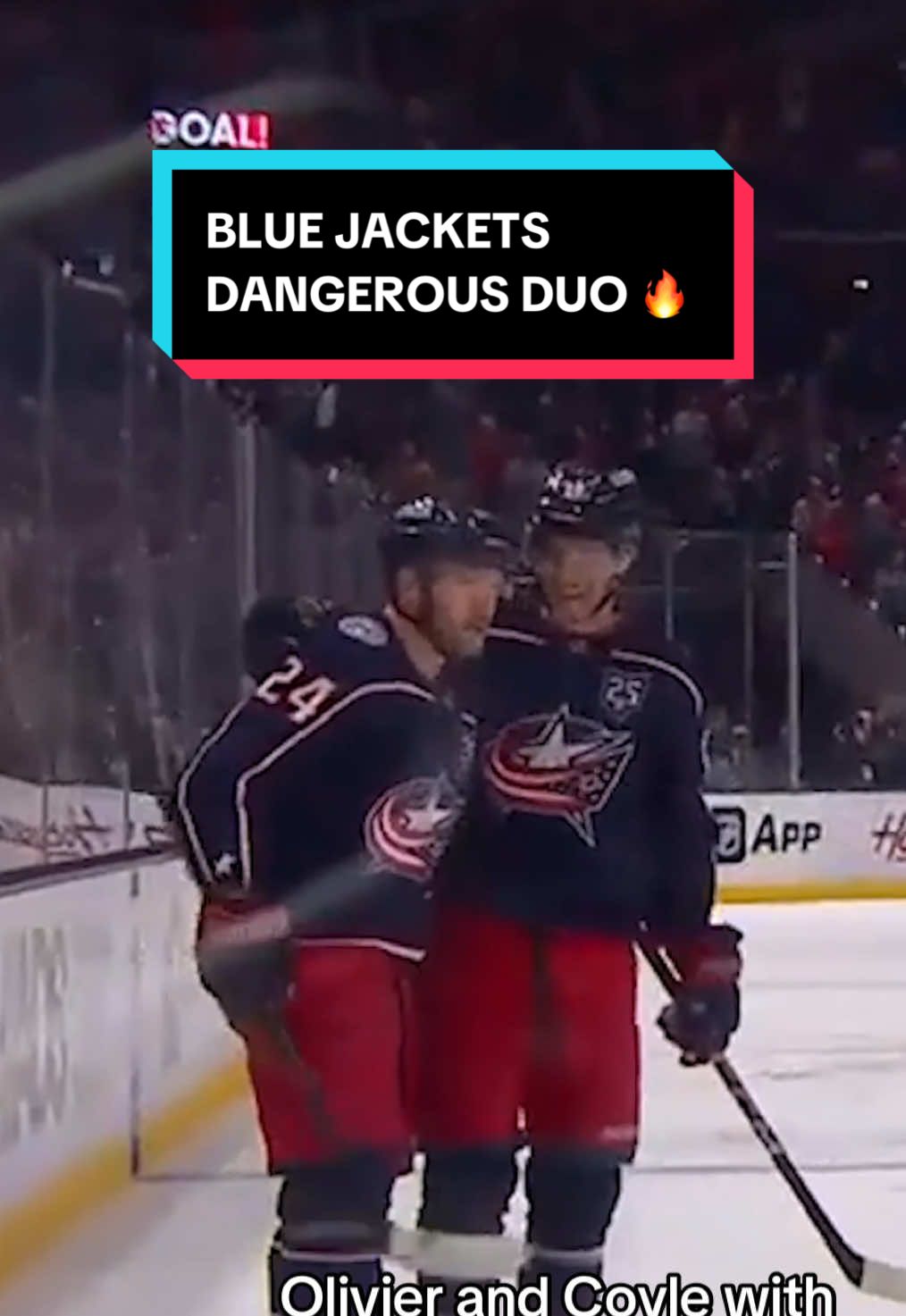 Mathieu Olivier x Charlie Coyle — the duo we never knew we needed 💥 #NHL #ColumbusBlueJackets #MatthewOlivier #hockey #CharlieCoyle 