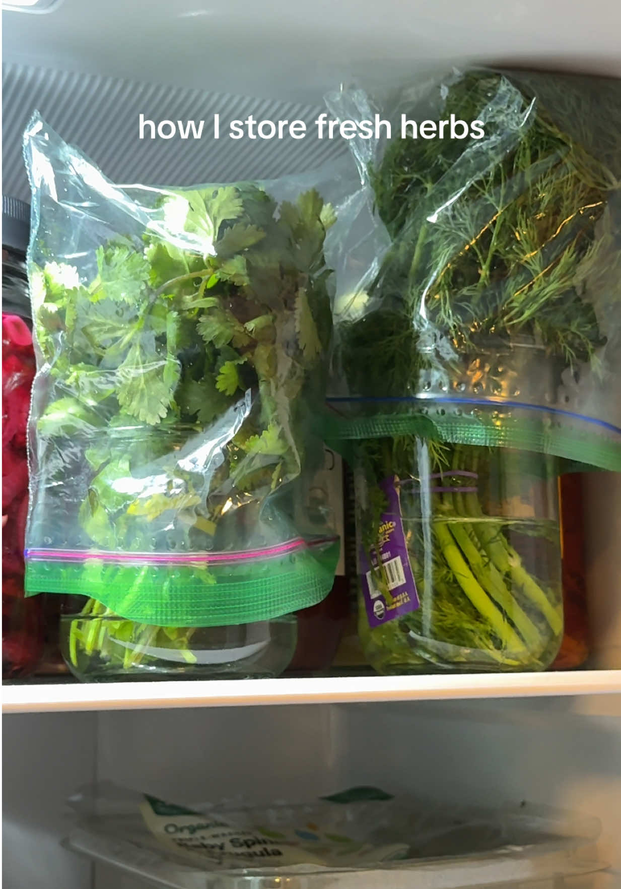 This is the method has worked best for me! I change the water out every few days.  #freshherbs #herbstorage #storagetips 