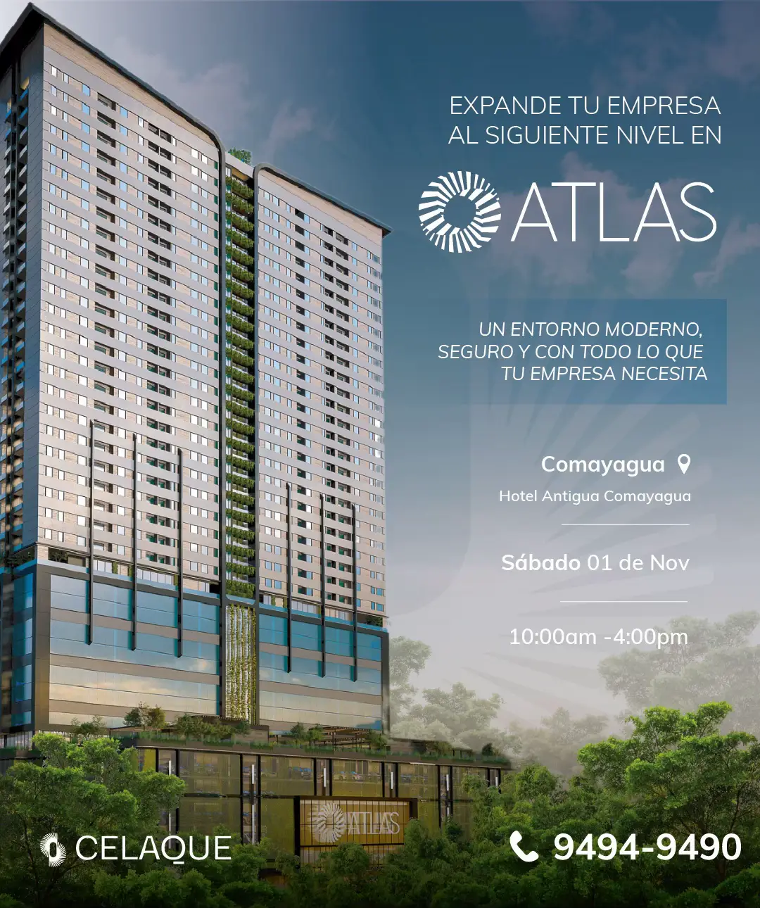 Acompáñanos este sábado 1 de noviembre en Hotel Antigua Comayagua y descubre cómo Atlas puede ser el espacio que impulsa tu negocio al siguiente nivel. 