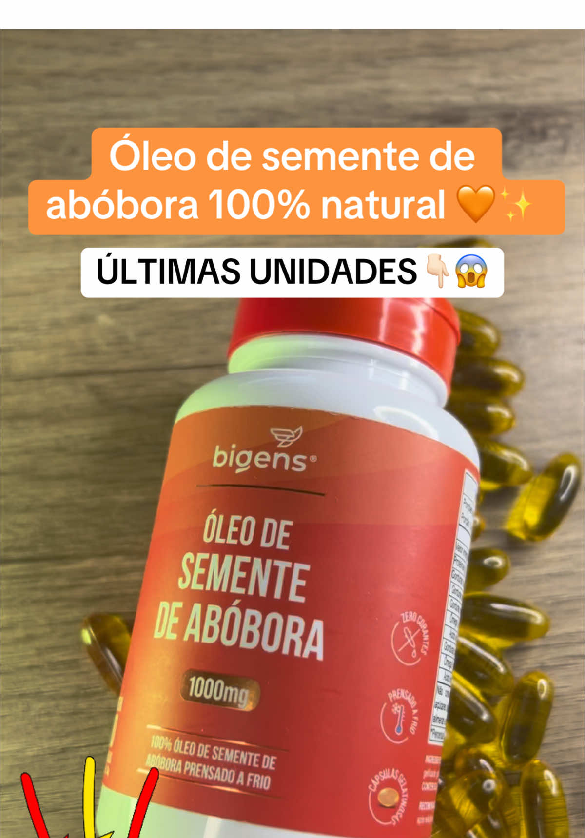 ÓLEO DE SEMENTE DE ABÓBORA 100% natural e prensado a frio ❄️🧡✨✅ #saude #prostata #inflamacao #homensmaisde40anos #homens 