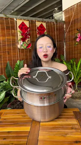 Bộ nồi xửng inox cao cấp 430 của Klins dày dặn, không lo gỉ sét ạ! #bonoixunghap #xunghap #tuyenthanthien #inox #klins 