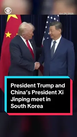 President Trump and Chinese President Xi Jinping met in Busan, South Korea, shaking hands and delivering brief remarks to the press. CBS News’ Nancy Cordes asked Trump if he is expected to sign a trade deal and he said “could be.” The face-to-face meeting began shortly after 11 a.m. local time on Thursday, or 10 p.m. ET Wednesday, at a South Korean military base. Trump said he has a good relationship with Xi as it’s his first in-person meeting with China’s president in six years. #china #xijingping #trump #economy #southkorea 