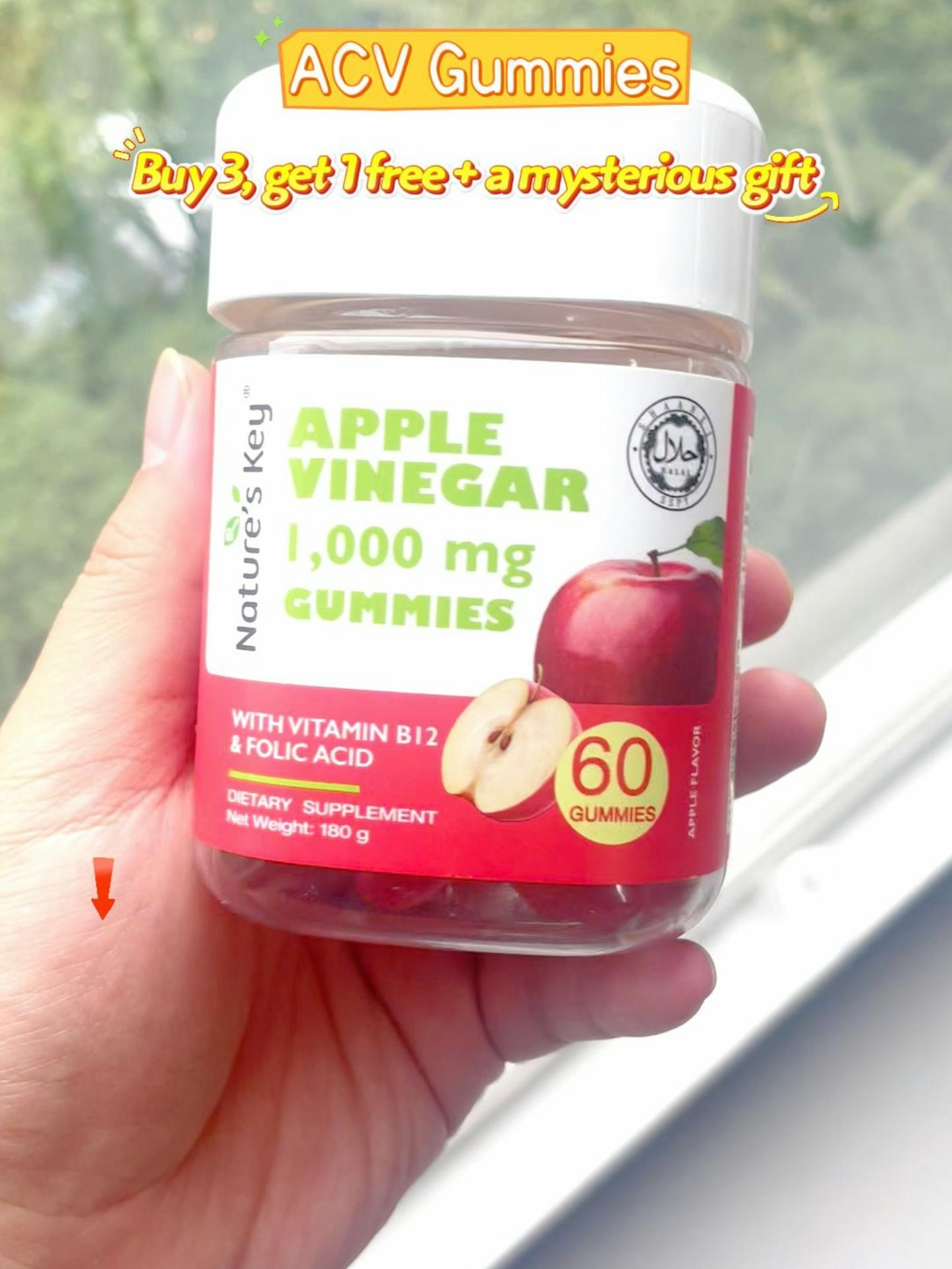 No more fear of the pungent smell of vinegar, this gummy candy is sweet and sour!#gmofree #natureskey #gummies #halal #Natureskeygummies #acv #applecider