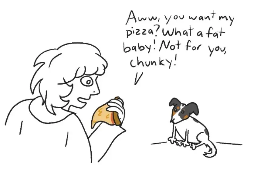 Every insult in this comic is one I actually use on a regular basis. I’m so funny but she’ll never know. TBH it’s probably why she bites me… #comic #comics #dog #dogsoftiktok #fatdog 