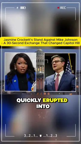 Jasmine Crockett’s Stand Against Mike Johnson - A 30- Second Exchange That Changed Capitol Hill #jasminecrockett #mikejohnson #viral #breakingnews #usa 
