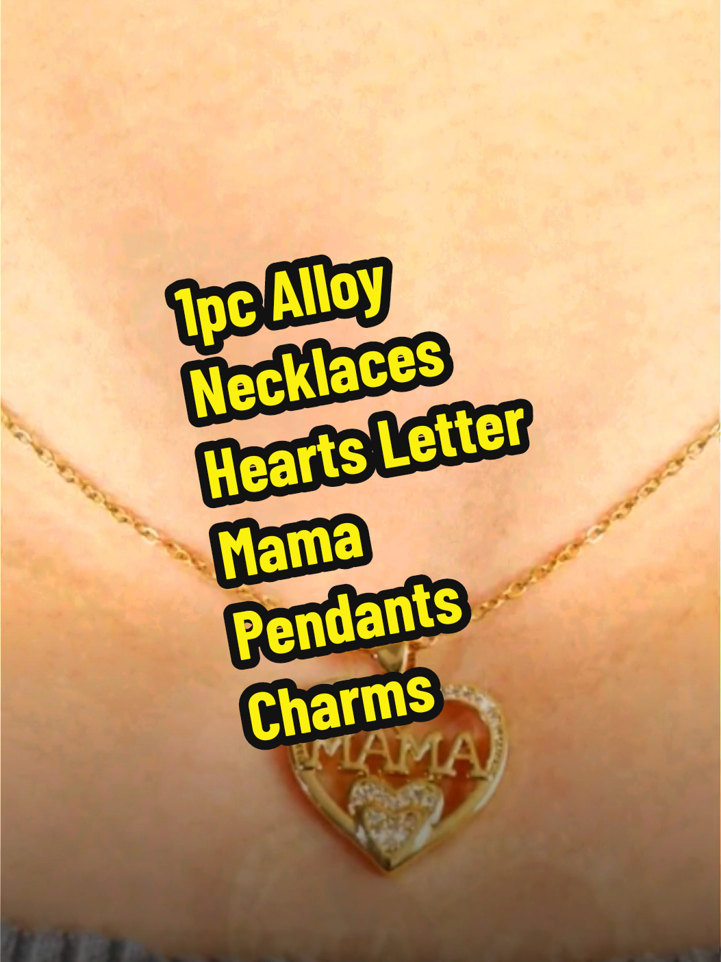 1pc Alloy Necklace Heart's letter mama pendants charms😊 #necklace #gift 