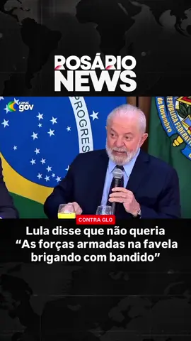 Durante um café da manhã com jornalistas no Palácio do Planalto, no dia 27 de outubro de 2023, o presidente Luiz Inácio Lula da Silva declarou ser contra a decretação de Garantia da Lei e da Ordem (GLO) no estado do Rio de Janeiro. Na ocasião, o presidente afirmou que não autorizaria a presença das Forças Armadas em confrontos com criminosos no Rio. “Eu não quero as Forças Armadas, na favela, brigando com bandido. Enquanto eu for presidente, não tem GLO”, disse Lula à imprensa, reforçando sua posição de não enviar tropas federais para operações de segurança estadual. A declaração de Lula voltou a repercutir dois anos depois em meio à megaoperação deflagrada na terça-feira (28) contra o Comando Vermelho nos complexos do Alemão e da Penha, no Rio de Janeiro, que deixou centenas de mortos, incluindo policiais. 🎥: Reprodução