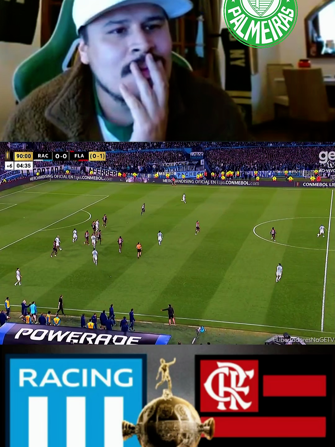 reação torcedor do Palmeiras Flamengo na final da libertadores Racing x Flamengo #futebol #libertadores #flamengo #racing #react #reação #reaction #fyp