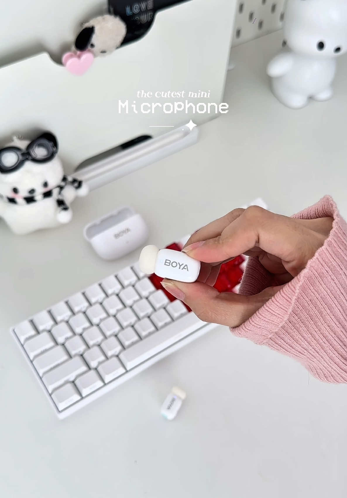 BOYA mini microphone 🤍 this tiny mic is perfect for my ASMR & unboxing vids!  #boya #boyamicrophone #minimicrophone #boyaminimicrophone #tiktokshop 