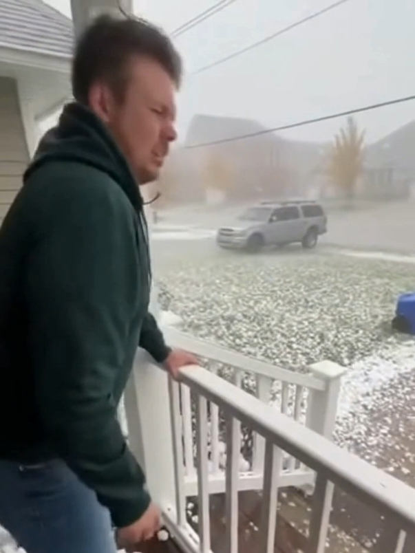 Nature gone wild! 😱😱 Never seen hail this big before streets are chaos #ExtremeWeather #Hailstorm #ExtremeWeather #ClimateShock #NaturePower