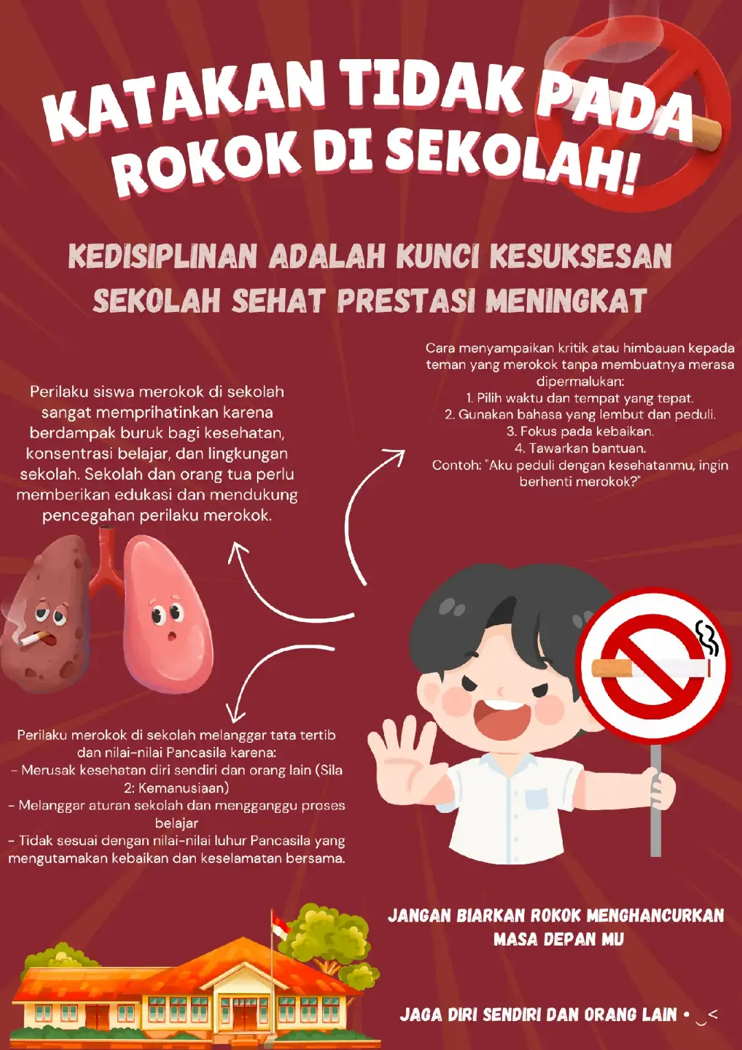 #tugas pp #smpn17merangin #poster  kelompok 5  berhenti merokok di sekolah rokok tidak baik bagi kesehatan 🚫🚬