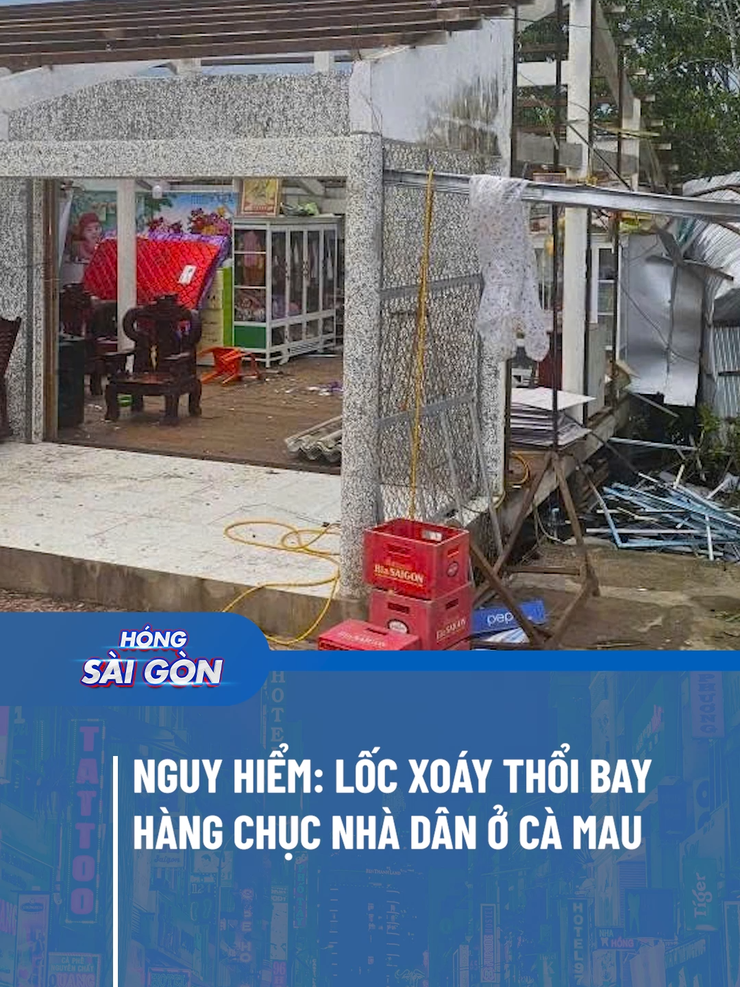 Trận lốc xoáy ở xã Thanh Tùng (huyện Đầm Dơi cũ, tỉnh Cà Mau) khiến 17 căn nhà và nhiều ao tôm bị hư hại. #HongSaiGon #ManEnt #svg #tiktoknews #fyp