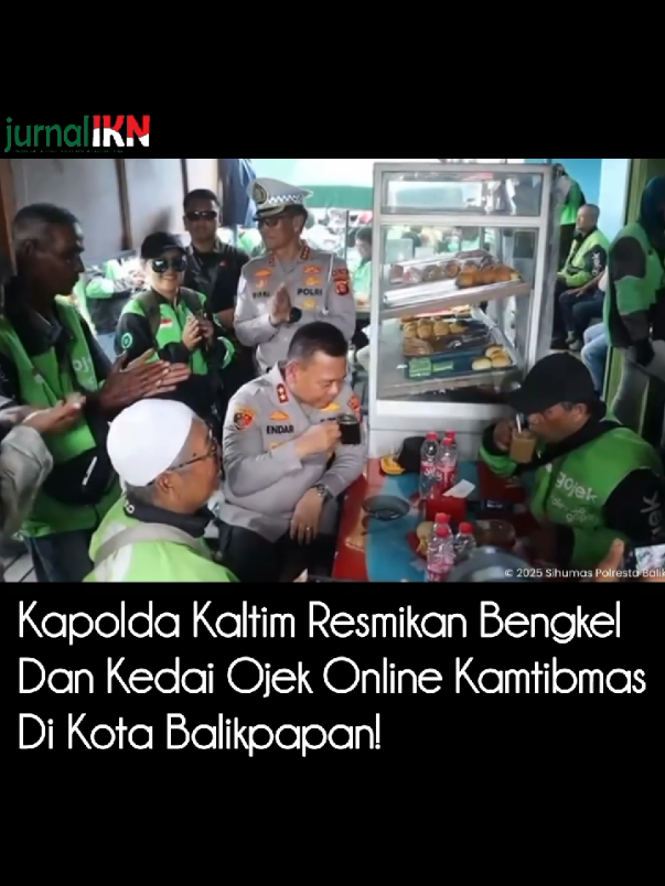 Kapolda Kaltim Irjen Pol Endar Priantoro meresmikan bengkel dan kedai ojek online (ojol) Kamtibmas di Balikpapan.  Editor: Gan Source: @polrestabalikpapan #ojol #balikpapan #viral #fyp #trending 
