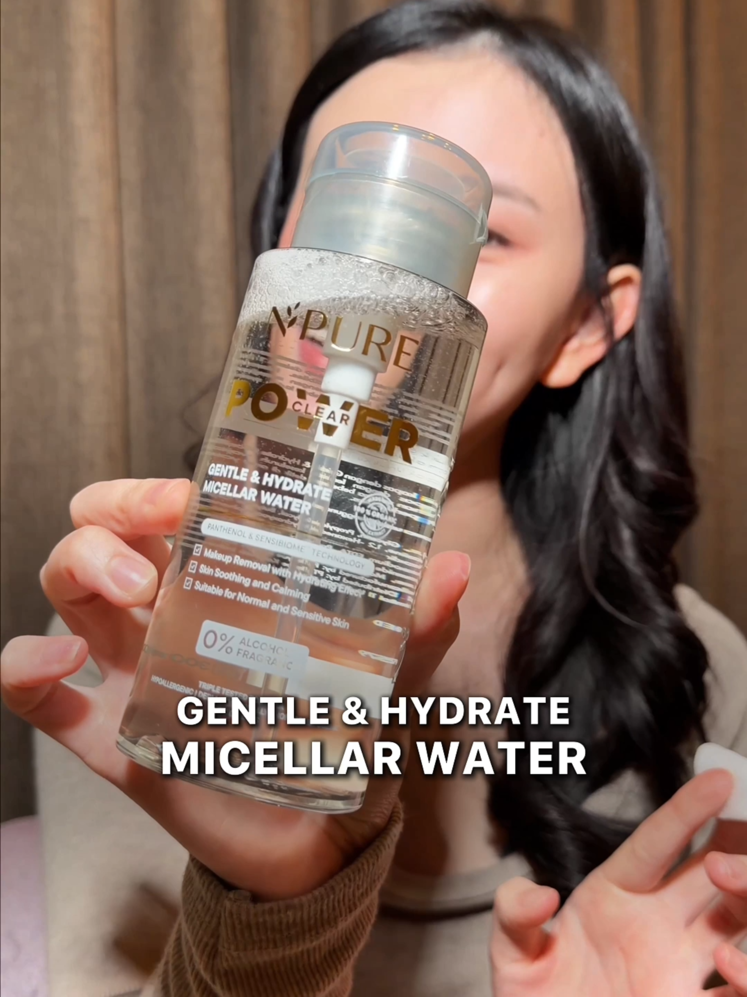 Gentle & Hydrate Micellar Water udah dipakai Clarice! Kalo kamu punya kulit sensitif juga, waktunya buat kamu cobain sekarang 💧 #NPURE #GenerasiKulitSehat #MicellarWater