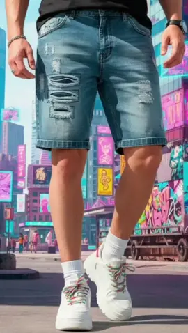 Celana Jeans Sobek Pendek Jumbo #JeansPria #FashionPria  #CelanaPria #GayaCowok  #promogajiansale🔥 