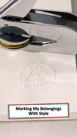 I love using my embosser stamp on every book I own! The floral design makes each page feel personal and special 🌸 #wanderprints #personalized #gifts #booklover #giftsforher