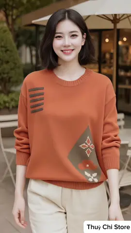 Áo len dáng rộng cổ tròn, đơn giản mặc cực kỳ sang và ấm. #aolennu #thoitrangnu #xuhuong #viral #thinhhanh   