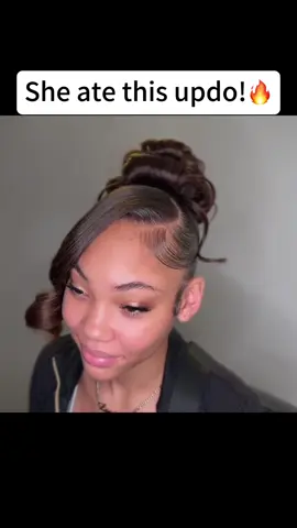 She ate this updo😍so perfect!! #updo #updohairstyle #bunhairstyles #edgesonfleek #hairgoals❤️❤️ #hairtutorial #protectivestyles 