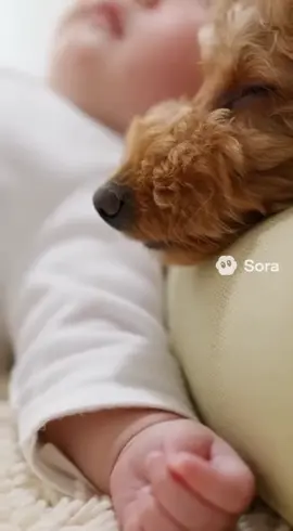 He looks so comfortable sleeping. 😴 #dog #baby #ai 